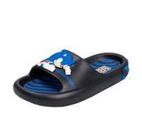 Sonic The Hedgehog Sega and Shadow Youth Boys Water Resistant Slip On Pool Beach Summer Sandals, black, 1 UK Child