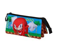 Sonic The Hedgehog - SEGA Knuckles Run-Triple Pencil Case, Multicolour, 23 x 11 cm