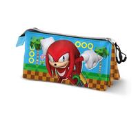 Sonic The Hedgehog - SEGA Knuckles Run-Triple Pencil Case, Multicolour, 23 x 11 cm