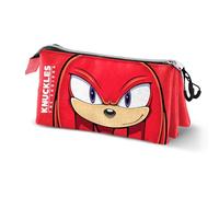 Sonic The Hedgehog - SEGA Knuckles Sight-Triple Pencil Case, Red, 23 x 11 cm