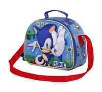 Sonic The Hedgehog - SEGA Sega-Sonic Faster-3D Lunch Bag, Blue, 25.5 x 20 cm