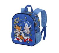 Sonic The Hedgehog - SEGA Sega-Sonic Lets roll-Small 3D Backpack, Blue, 11 x 26 x 31 cm, Capacity 8.5 L