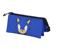 Sonic The Hedgehog - SEGA Sega-Sonic Sight-Triple Pencil Case, Blue, 23 x 11 cm