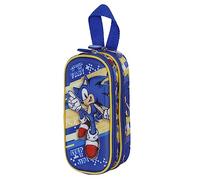 Sonic The Hedgehog - SEGA Sega-Sonic Step-3D Double Pencil Case, Blue, 22 x 9.5 cm