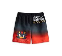 Sonic The Hedgehog Shadow Boys Black Red Swim Shorts | Gradient Colour Block Drawstring Waistband | Character Graphic Print Beachwear | Swimming Trunks Holiday Wear | Sonic Merch - 13-14 Years