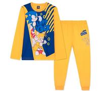 SONIC THE HEDGEHOG, Shadow Boys Long Sleeve Pyjama Set, Cosy Nightwear Soft PJs Loungewear Sleepwear, Gaming Gifts for Boys (Yellow Sonic/Tails, 7-8 Years)