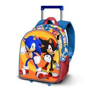 Sonic The Hedgehog Shadow-Small 3D Backpack with Wheels, Multicolour, 26 x 34 cm, Capacity 7 L