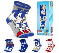 Sonic The Hedgehog Socks for Boys & Teens, Pack of 5 Casual Sports Calf Length Socks, Soft Breathable, Gamer Gifts for Boys (11.5/3 UK)