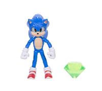 Sonic The Hedgehog Sonic 3 Movie Sonic with Emerald Accessory Toy Figure by Jakks Pacific, Stands 5” / 13 cm Tall, Highly Articulated, Officially Licensed 3 Movie, Suggested for Ages 3+