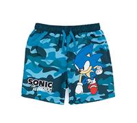 Sonic The Hedgehog Swim Shorts for Boys | Kids Blue Camo Swimming Pants Trunks | Childrens Swimwear