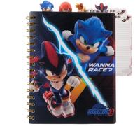 Sonic the Hedgehog Tab Journal Notebook for Kids, Spiral Bound, 96 Lined Pages, 8 x 7 inches