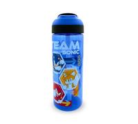 Sonic the Hedgehog Team Sonic 600ml Water Bottle - Official SEGA Kids Drinks Bottle with Flip Spout, Leakproof Seal & Carry Loop - BPA-Free, Dishwasher Safe, Blue