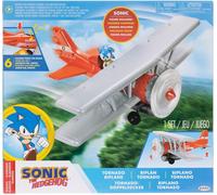 Jakks Pacific Sonic Tornado Biplane Playset – 6cm Figure, Light-Up Flame, 6 Sounds, Red