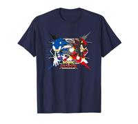 SONIC THE HEDGEHOG Unisex Adults T-Shirt, Blue, Small, Long Sleeve, Classic Fit, Polyester 100%, Licensed-Character T-Shirts