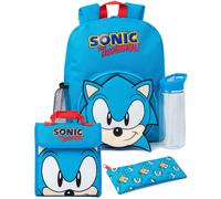 Sonic the Hedgehog Unisex Kids Blue Character 4 Piece Backpack Set (One Size)