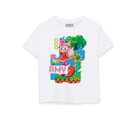 Sonic the Hedgehog Unisex Kids White Amy Short Sleeved T-Shirt - 5-6 Years