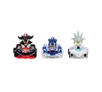 Sonic The Hedgehog Vehicles 3-Pack 1:64 Die-Cast Include Sonic - Speed Star Tails - Whirlwind Sport and Dr. Eggman - Egg Booster