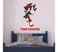Sonic The Hedgehog Wall Sticker- Shadow Personalised Name Vinyl Art Decal (60cm Height x 45cm Width)