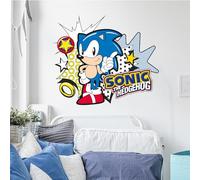 Sonic The Hedgehog Wall Sticker - Sonic Comic Pop Wall Art (90cm Width x 75cm Height)