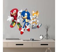 Sonic The Hedgehog Wall Sticker - Sonic Knuckles and Tails in Air Wall Art (90cm Width x 65cm Height)