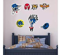 Sonic The Hedgehog Wall Sticker- Sonic Wall Sticker Set Vinyl Art Decal Mural (60cm x 30cm)
