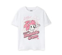 Sonic the Hedgehog Womens White Amy's Bubblegum Short Sleeved T-Shirt - XX-Large