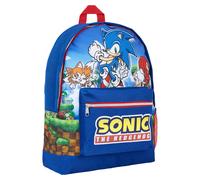 Get Trend Sonic the Hedgehog School Bag Kids Backpack for Boys Blue Large Capacity Backpack for School Travel Sports Book Bag 2 Pockets Sonic Gifts for Boys