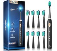 Sonic Toothbrush, Electric Toothbrush Adults Kids Electric Toothbrush Rechargeable Toothbrush with 9 Reminder Brush Heads 5 Cleaning Modes 2-Minute Timer Tooth Brush (Black)