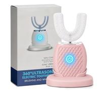 Sonic Toothbrush for Adults, 360° U-Shaped Deep Cleaning Automatic Ultrasonic Toothbrush, Wireless Charging, IPX7 Waterproof, Dual-Use for Travel & Home (Pink)