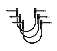 SONICAKE 6 Inch Guitar Patch Cable Guitar Effect Pedal Cables Noiseless 1/4" Right Angle TS Mono Cords for Effect Pedals Black 3 Pack