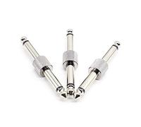 SONICAKE Guitar Pedal Patch Connector Guitar Bass Accessories 1/4 Inch 6.35mm Male to Male Effects Pedalboard Straight Coupler (3PCS)