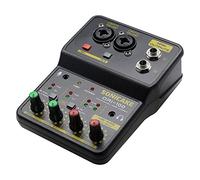 SONICAKE Mixing Console Mini Audio Mixer Sound 2 Channel with Sound Card USB 48V Phantom Power Compact Sound For PC Recording/DJ Studio/Music Recording