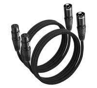 SONICAKE XLR Microphone Cable 2 Pack 2M/6FT Male to Female 3 Pin Nylon Braided Cable for Studio Recording and Live Production