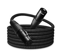 SONICAKE XLR Microphone Cable 2m/6ft Male to Female 3 Pin Nylon Braided for Studio Recording, Mic Mixer and Live Production, Black