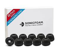 SONICFOAM Memory Foam Earbud Tips - Premium Noise Isolation, Replacement Foam Ear Tips, 10 Pack for Air pods Pro (SFAIR Large, Black)
