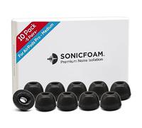 SONICFOAM Memory Foam Earbud Tips - Premium Noise Isolation, Replacement Foam Ear Tips, 10 Pack for Airpods Pro (SFAIR Medium, Black)