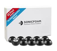 SONICFOAM Memory Foam Earbud Tips - Premium Noise Isolation, Replacement Foam Ear Tips, 10 Pack for Buds 3 Pro (Buds 3 Pro Medium, Black)