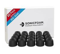 SONICFOAM Memory Foam Earbud Tips - Premium Noise Isolation, Replacement Foam Earphone Tips, 20 Pack (10 Pairs for in Ear Headphone Earbuds (SF3 Small, Black)