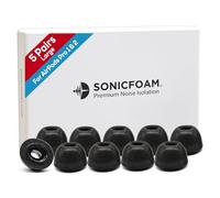 SONICFOAM (SFAir-1-2 Pro Large Black) Memory Foam Earbud Tips - Compatible with AirPods Pro 1st & 2nd Gen - (10 Pack / 5 Pairs)