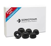 SONICFOAM (SFAir-1-2 Pro Small/Medium/Large Black) Memory Foam Earbud Tips - Compatible with AirPods Pro 1st & 2nd Gen - (6 Pack / 3 Pairs)