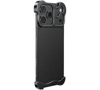SONIGRA Ultra-Thin Frameless for iPhone Air Case, Minimalist Case with Shockproof Corner, Camera Lens Protector Titanium Metal Corner Slim Case for iPhone Air 2025 6.5" - Black