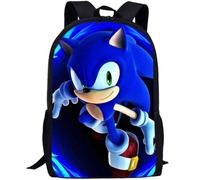 Soniic Backpack for Kids, Hedgehog School Bag Children's Backpack Toddler Preschool Travel Backpack 3D School Backpack for Kids Printed Rucksacks Travel Luggage Backpack Bookbag for Kids (44*28*13cm)