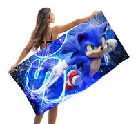 Soniic Beach Towel, Hedgehog Microfibre Bath Towel Children's Bath Super Soft Absorbent Beach Blanket Portable Sauna Towel Camping Towels Lightweight Swim Bath Towel for Pool Swim Beach Camping