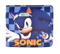 Soniic Wallet, Hedgehog Purse Purses Pouch Pouches Credit Card Leather Thin Bifold Small Wallet Anime Wallet PU Leathe Purse Bifold Card Holder Multicard Wallets Coin Purse for Kids Birthday Gift