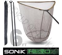 Sonik 42" Landing Net Carp Fishing Hero X 2 piece 6ft Pole Handle