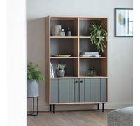 Sonipat Japandi Oak Open Display Unit Sage Green