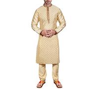 Sonisha SK105 Men's Beige Kurta Pajama Set Wedding Kurta Pyjama Indian Party Suit (44)