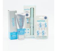 Sonisk Gifting Bundle | Pulse Electric Toothbrush, 4 Replacement Heads, All-in-One Toothpaste | Sonic Technology, Plaque Removal, Fresh Breath | Dentist Recommended (Teal)