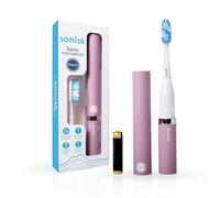 Sonisk Pulse | Battery Powered Electric Toothbrush | Portable Travel Size with Antimicrobial Sonic Technology | 1x Battery, 2X Brush Heads, 1x Travel Case Included (Lilac)