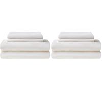 Sonive 100% Cotton Double Duvet Cover Set with Pillowcase White,Hotel Quality Quilt Bed linen Bedding Sets 135x200cm with 50x80cm Pillow,Lightweight|Breathable,Soft Bed Covers (Pack of 2)